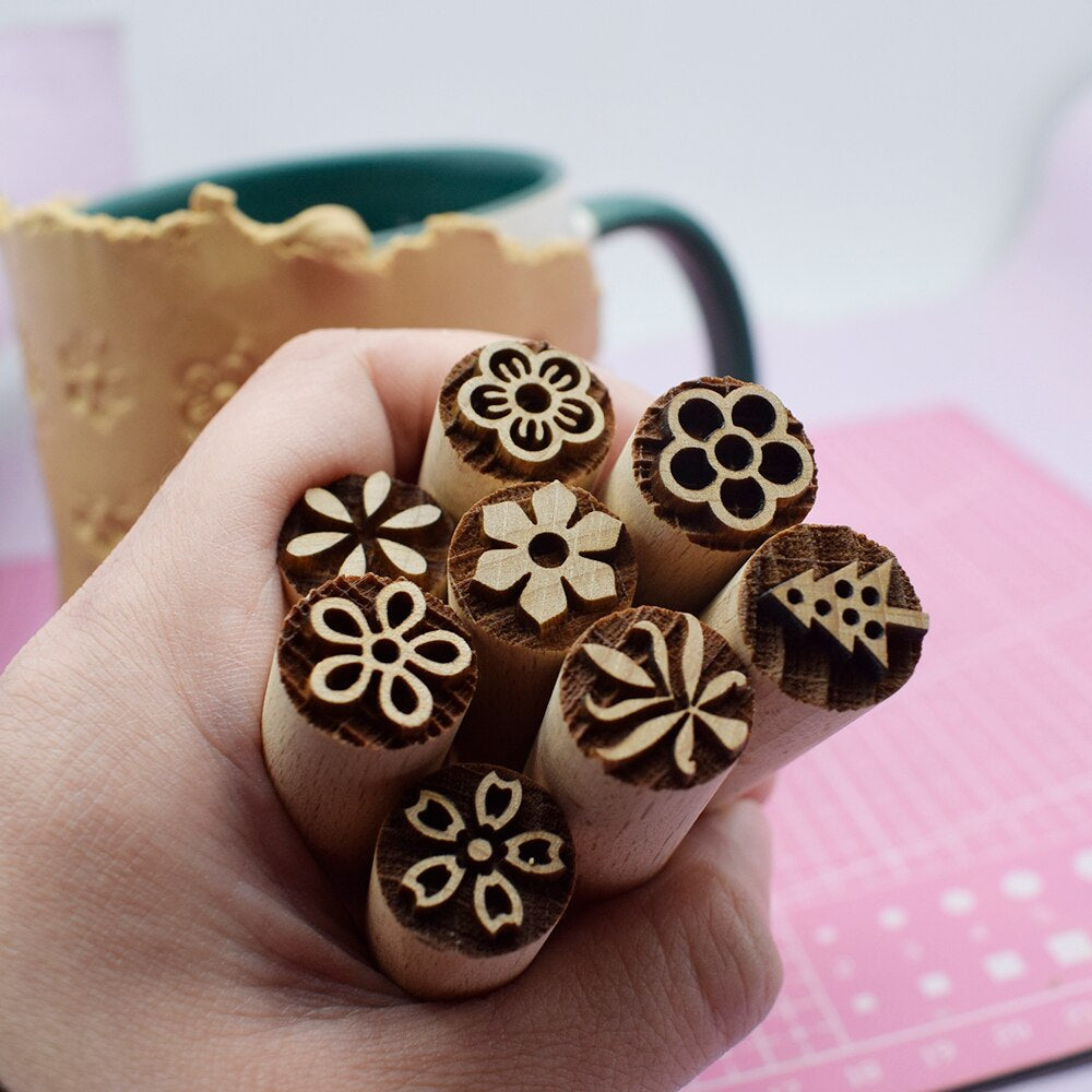Flowers, Clay stamps
