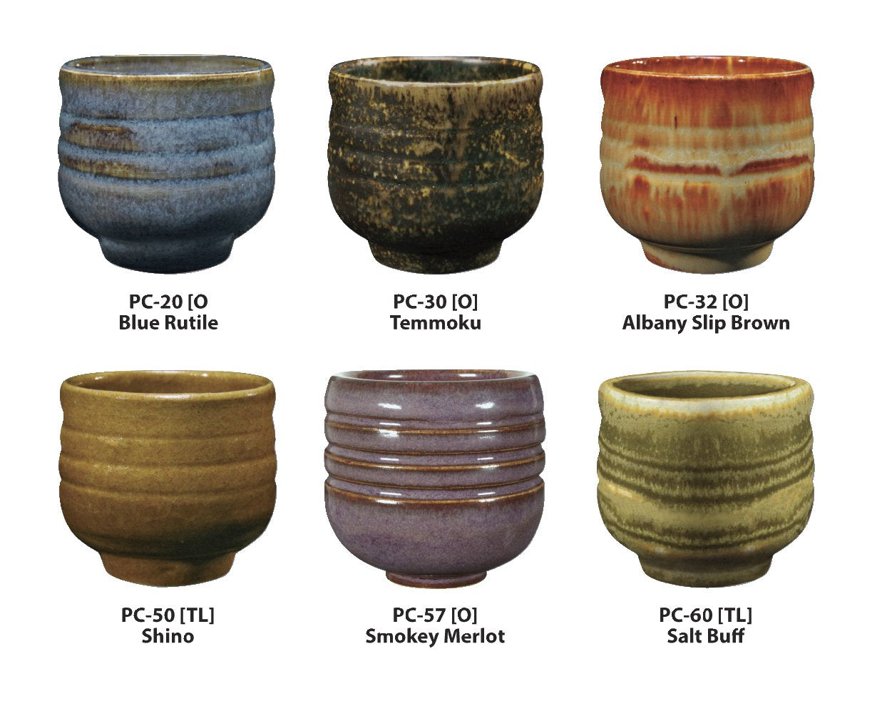 AMACO Potters Choice Glazes, Set A, 1 Pint, Assorted Colors, Set of 6