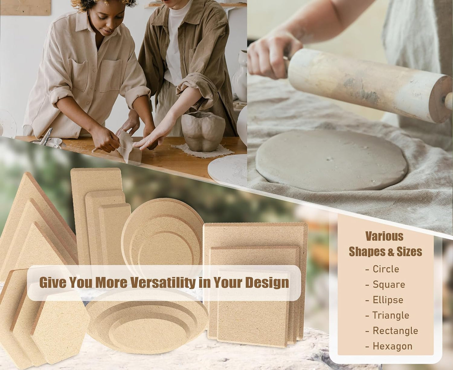 Claytools Ceramic Forming Mold Set - Handbuilding Dish Plate Press Mold (18 Pcs)