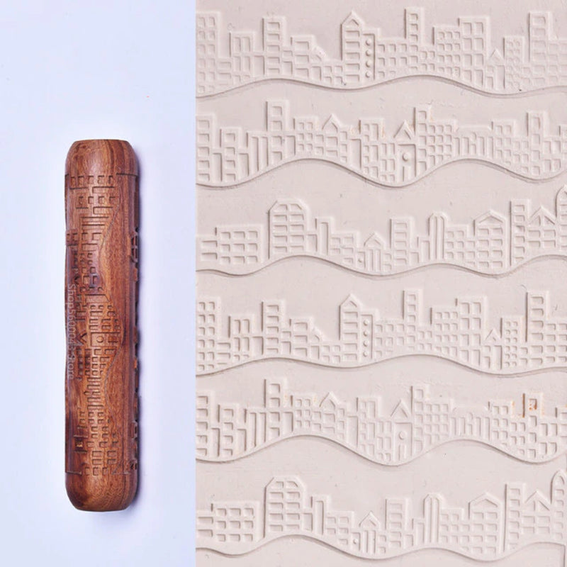 Wood Texture Roll Relief Rolling Mud Stick Pottery Art Clay Roll