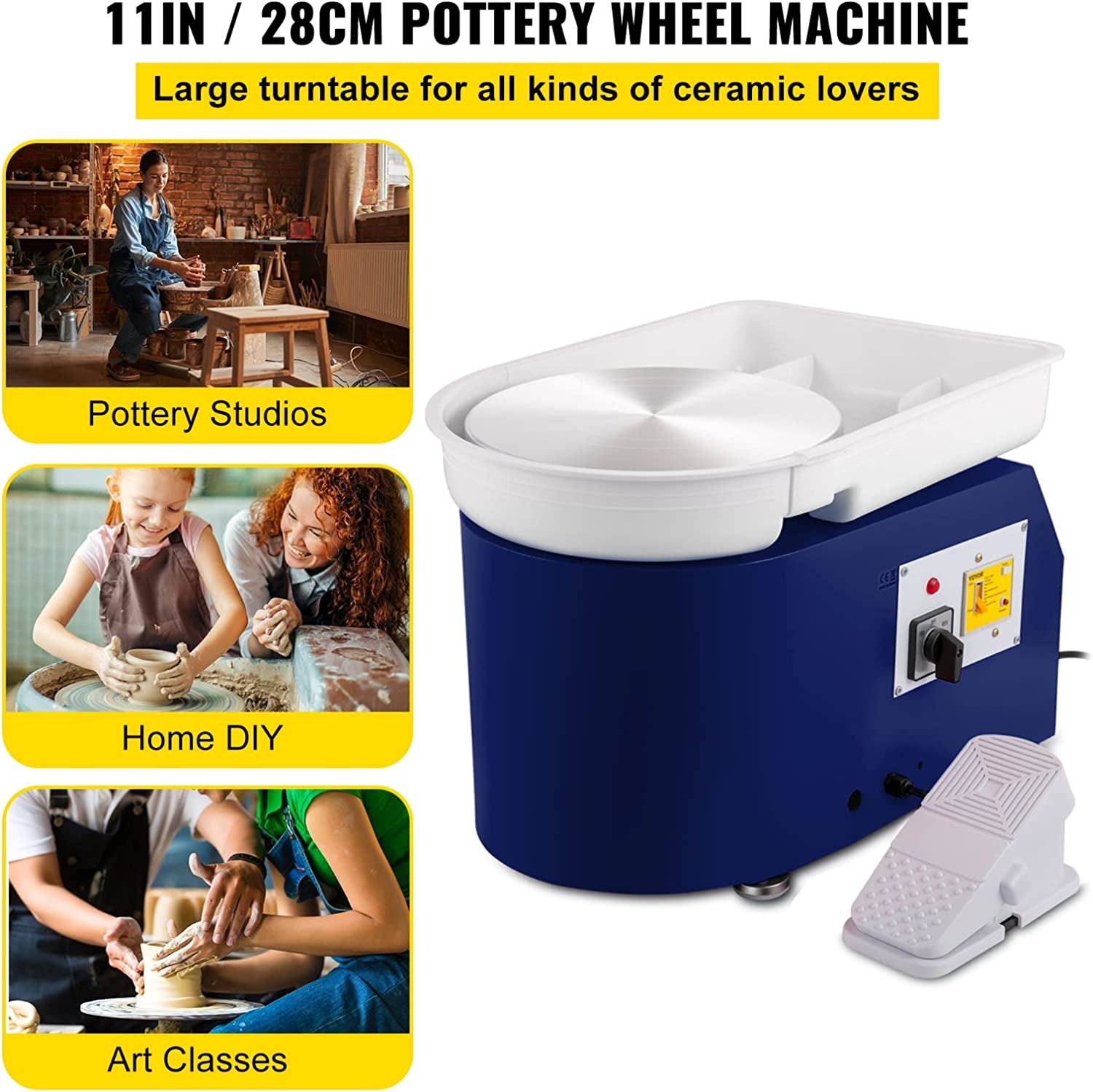  VIVOHOME 25CM Pottery Wheel Forming Machine 350W